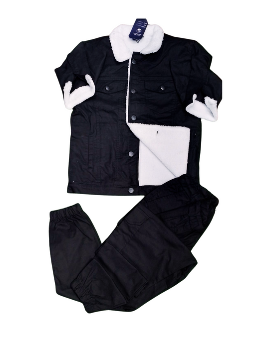 Black Color winters Wool Jacket set